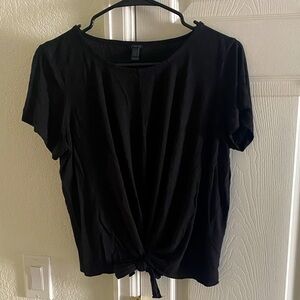 J.Crew black tie-front top